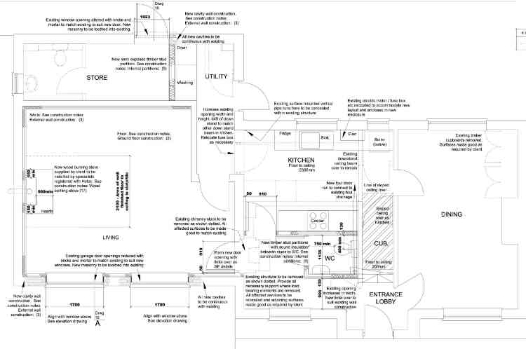 Example drawing for building regulations