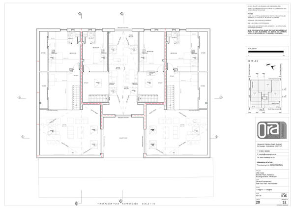 Large barn conversion detailed architectural drawing for first floor